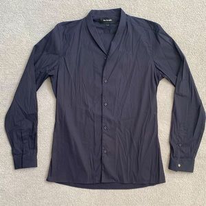 The Kooples Collared Button Down Dress Shirt Fitted Navy